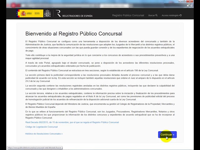 registro público concursal - rpc