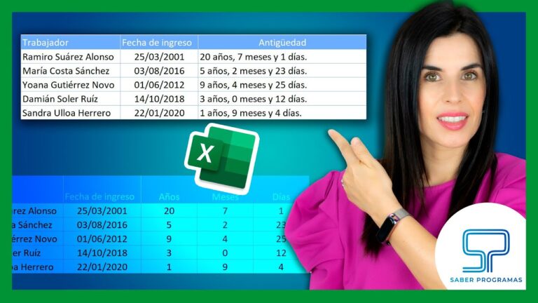 tabla para calcular antigüedad laboral